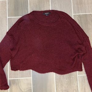 Maroon Scalloped Sweater